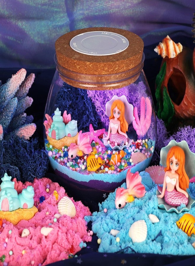 Nicella Mermaid Terrarium Crafts Kit for Kids: LED Night Light-Up DIY Toys with Remote - Fun Birthday Gifts for Girls Ages 5 6 7 8 9 10 Years Old - Creative Arts & Crafts Activity Set - Image 1